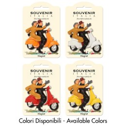 MAGNES miniatura PARA NA SKUTERZE ŻÓŁTY replika 6x8cm Włochy Italia
