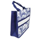 TORBA SHOPPER Zamek Zakupy Plaża Granatowa 40x32cm Włochy