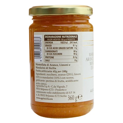 AGRISICILIA Sycylijska Konfitura Z Owoców Cytrusowych 360g