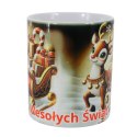KUBEK Wesołych Świąt Renifer Prezent 330ml