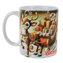 KUBEK Wesołych Świąt Renifer Prezent 330ml