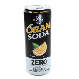 ORANSODA Włoski Napój Gazowany Pomarańczowy BEZ CUKRU Puszka 330ml