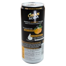 ORANSODA Włoski Napój Gazowany Pomarańczowy BEZ CUKRU Puszka 330ml