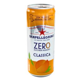 SAN PELLEGRINO Włoski Napój Gazowany Pomarańczowy Puszka BEZ CUKRU 330ml