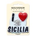 MAGNES miniatura I LOVE SICILIA replika 7X5cm Włochy Italia
