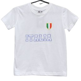 T SHIRT ITALIA Biały 7-8 Lat Włochy 100% Bawełna