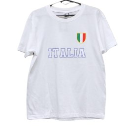 T SHIRT ITALIA Biały XL Włochy 100% Bawełna