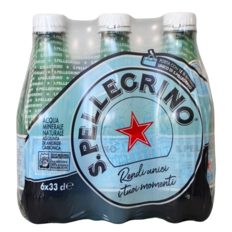 Zestaw SAN PELLEGRINO Włoska Woda Mineralna Gazowana 330ML - 6szt.