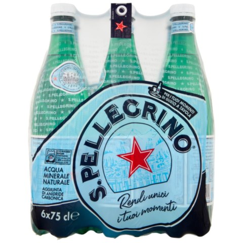 Zestaw SAN PELLEGRINO Włoska Woda Mineralna Gazowana 750ML - 6szt.