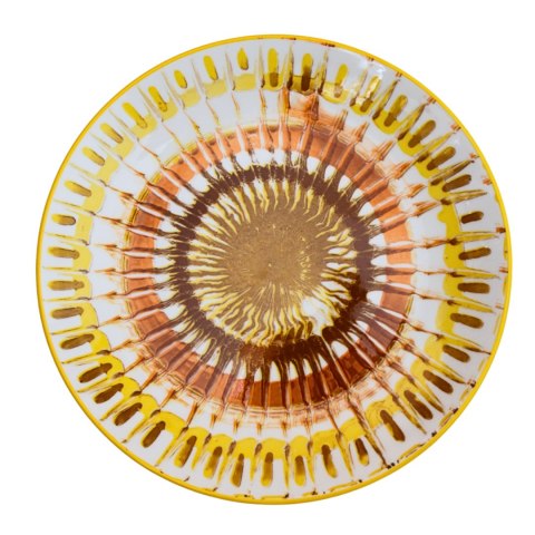 Zestaw obiadowy 12szt. talerze porcelana Apulia żółty serwis dla 4 osób