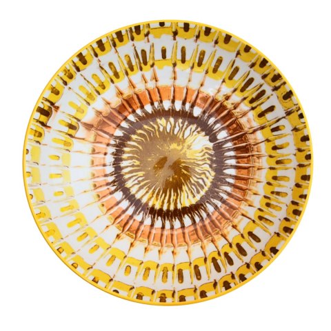 Zestaw obiadowy 12szt. talerze porcelana Apulia żółty serwis dla 4 osób