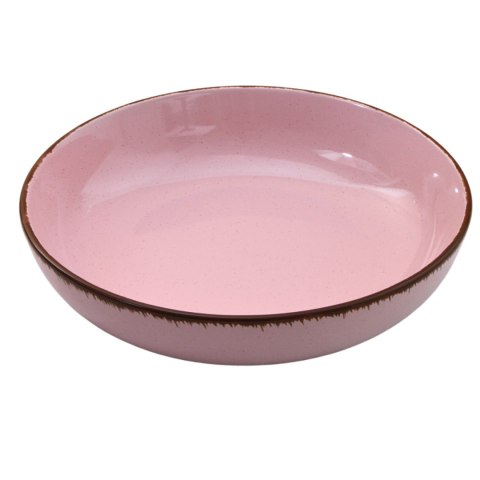 Zestaw obiadowy 12szt. talerze porcelana Tierra różowy serwis dla 4 osób