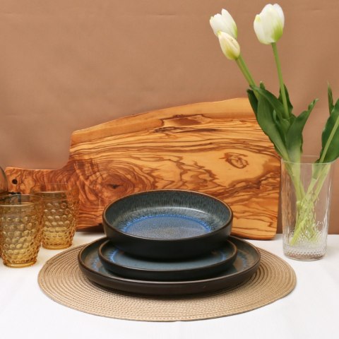 Zestaw obiadowy 18szt. talerze porcelana Reactive Niebieski serwis dla 6 os