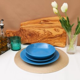 Zestaw obiadowy 3szt. talerze porcelana Bianca niebieski serwis dla 1 osoby