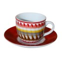 ARCA APULIA Czerwony Zestaw Filiżanek Do Kawy Espresso 90ml - 6szt.