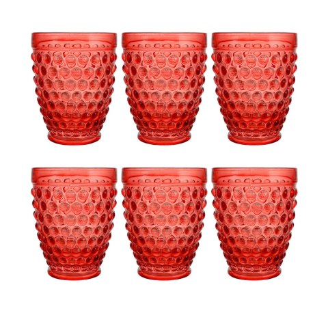 ARCA CHERRY BLOSSOM SZKLANKI Czerwone Do Napojów Wody Soku 265ml - 6szt.