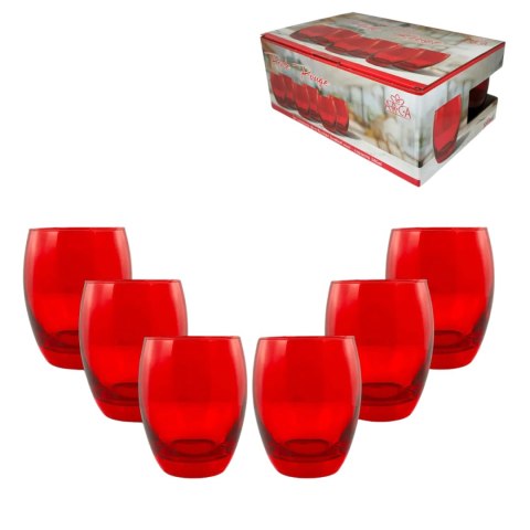 ARCA SZKLANKI Czerwone Pearl Do Drinków Napojów Wody 400ml - 6szt.