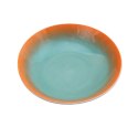 ARCA TAVOLA Niebiesko-Pomarańczowy Talerz Głęboki Obiadowy 20cm Porcelana