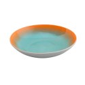ARCA TAVOLA Niebiesko-Pomarańczowy Talerz Głęboki Obiadowy 20cm Porcelana