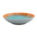 ARCA TAVOLA Niebiesko-Pomarańczowy Talerz Głęboki Obiadowy 20cm Porcelana