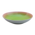 ARCA TAVOLA Zielono-Rózowy Talerz Głęboki Obiadowy 20cm Porcelana