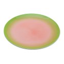 ARCA TAVOLA Zielono-Różowy Talerz Płaski Obiadowy 27cm Porcelana