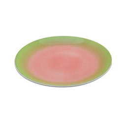 ARCA TAVOLA Zielono-Różowy Talerz Talerzyk Deserowy 20cm Porcelana