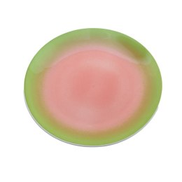 ARCA TAVOLA Zielono-Różowy Talerz Talerzyk Deserowy 20cm Porcelana