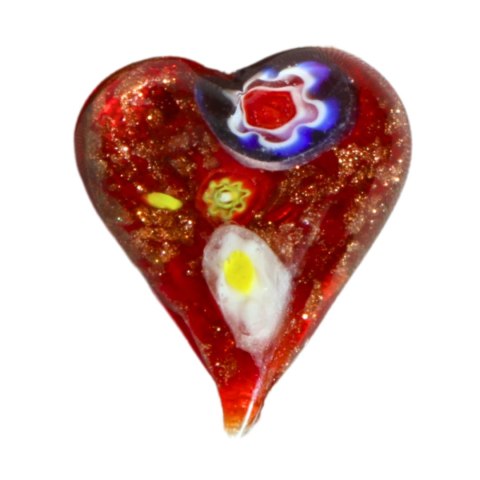 MAGNES SZKLANA DEKORACJA SERCE Czerwone 4cm
