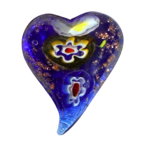 MAGNES SZKLANA DEKORACJA SERCE Granatowe 4cm