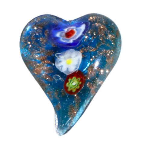 MAGNES SZKLANA DEKORACJA SERCE Niebieskie 4cm