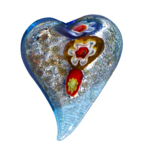 MAGNES SZKLANA DEKORACJA SERCE Srebrne 4cm