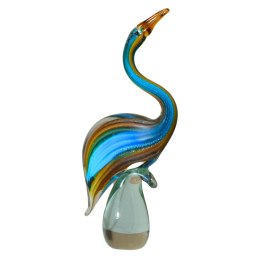 SZKLANA DEKORACJA Czapla Wielobarwna 37cm Typu MURANO