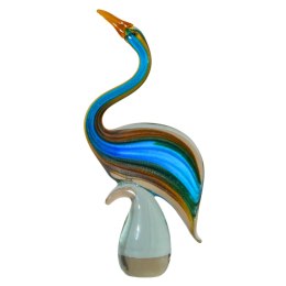SZKLANA DEKORACJA Czapla Wielobarwna 37cm Typu MURANO