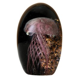 SZKLANA DEKORACJA Czarna + Meduza Różowa 12cm