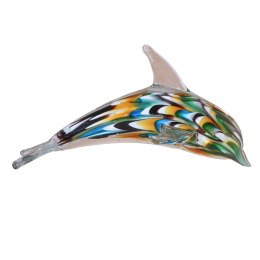 SZKLANA DEKORACJA Delfin Wielobarwny 20cm Typu MURANO