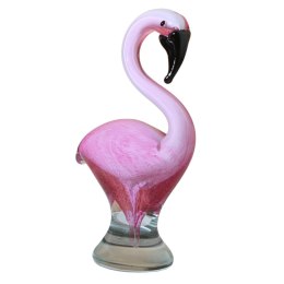 SZKLANA DEKORACJA Flaming Różowy 20cm Typu MURANO