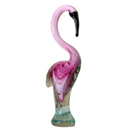 SZKLANA DEKORACJA Flaming Różowy 35cm Typu MURANO