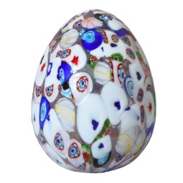 SZKLANA DEKORACJA Jajko Białe 10cm Typu MURANO