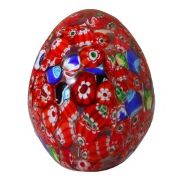 SZKLANA DEKORACJA Jajko Czerwone 10cm Typu MURANO