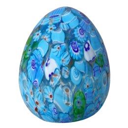 SZKLANA DEKORACJA Jajko Niebieskie 10cm Typu MURANO