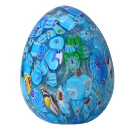 SZKLANA DEKORACJA Jajko Niebieskie 10cm Typu MURANO