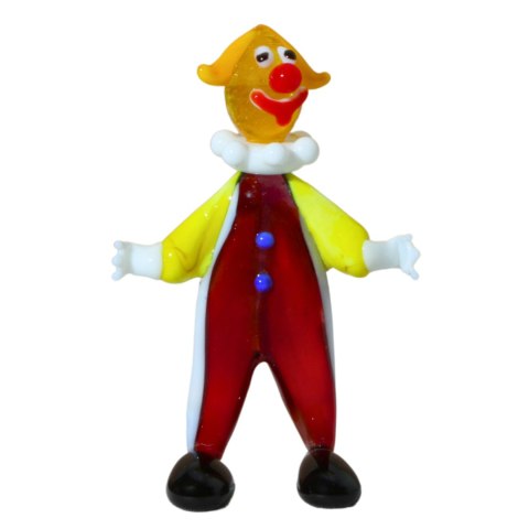 SZKLANA DEKORACJA Klaun Czerwony 8cm