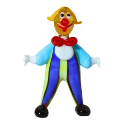 SZKLANA DEKORACJA Klaun Niebiesko-Żółty 8cm
