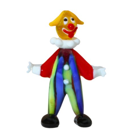 SZKLANA DEKORACJA Klaun Niebiesko-Żółty Guziki 8cm