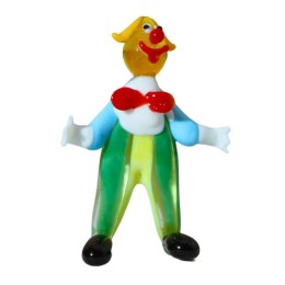 SZKLANA DEKORACJA Klaun Zielono-Żółty 8cm