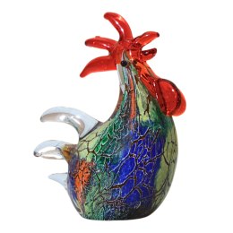 SZKLANA DEKORACJA Kogut Wielobarwny 16cm Typu MURANO