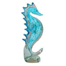 SZKLANA DEKORACJA Konik Morski Niebieski 26cm Typu MURANO
