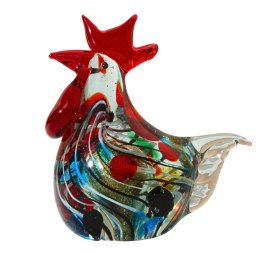 SZKLANA DEKORACJA Kura Złote Jajko 13cm Typu MURANO