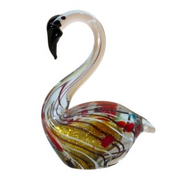 SZKLANA DEKORACJA Łabędź Wielobarwny 16cm Typu MURANO